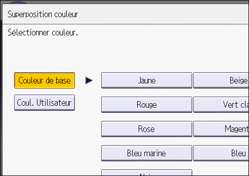Illustration de l'&eacute;cran du panneau de commande