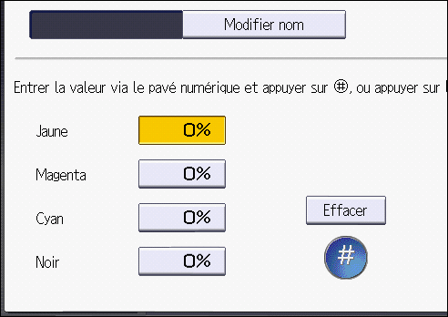 Illustration de l'&eacute;cran du panneau de commande