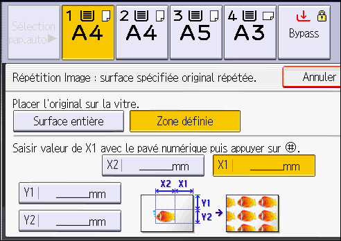 Illustration de l'&eacute;cran du panneau de commande