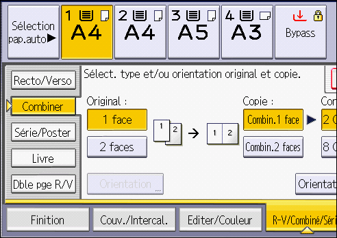 Illustration de l'&eacute;cran du panneau de commande