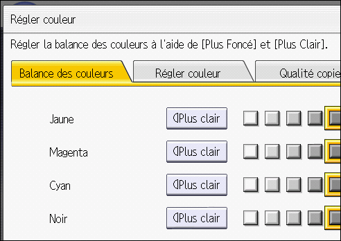 Illustration de l'&eacute;cran du panneau de commande