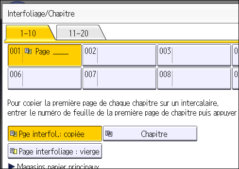 Illustration de l'&eacute;cran du panneau de commande