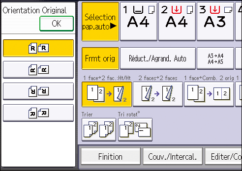 Illustration de l'&eacute;cran du panneau de commande