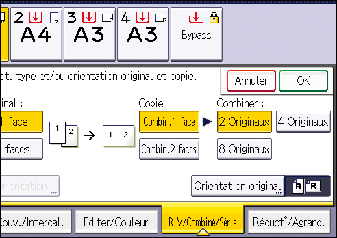 Illustration de l'&eacute;cran du panneau de commande
