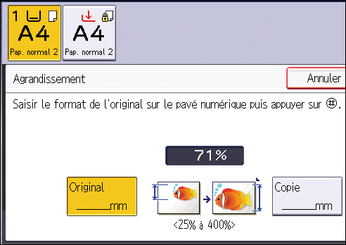 Illustration de l'&eacute;cran du panneau de commande