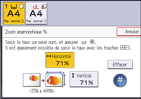 Illustration de l'&eacute;cran du panneau de commande