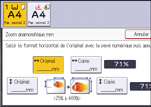 Illustration de l'&eacute;cran du panneau de commande