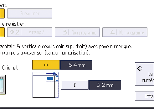 Illustration de l'&eacute;cran du panneau de commande