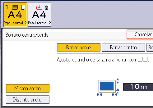 Ilustraci&oacute;n de la pantalla del panel de operaciones