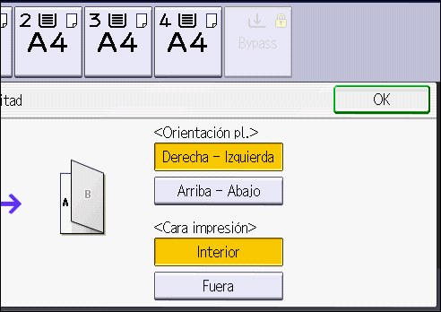 Ilustraci&oacute;n de la pantalla del panel de operaciones