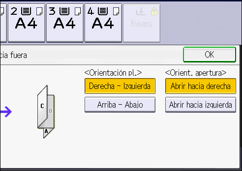 Ilustraci&oacute;n de la pantalla del panel de operaciones