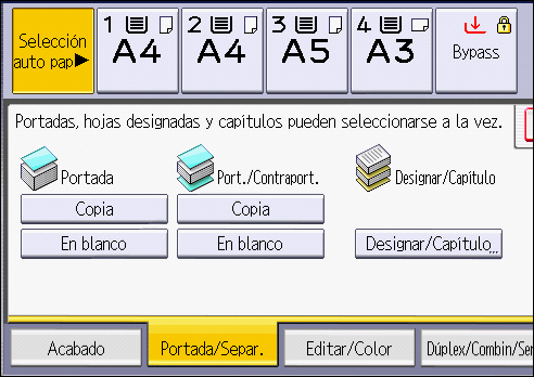 Ilustraci&oacute;n de la pantalla del panel de operaciones