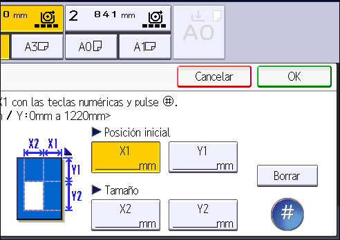 Ilustración de la pantalla del panel de operaciones