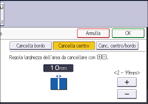 Illustrazione della schermata sul pannello operativo