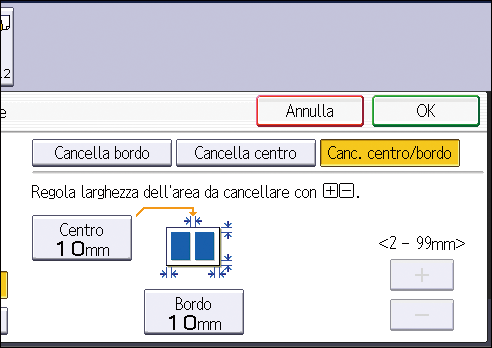 Illustrazione della schermata sul pannello operativo