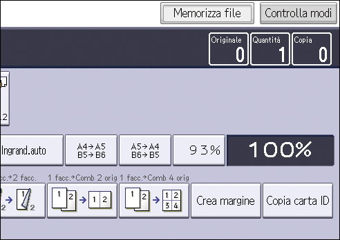Illustrazione della schermata sul pannello operativo