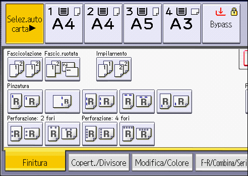 Illustrazione della schermata sul pannello di controllo