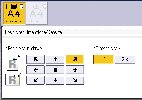 Illustrazione della schermata sul pannello operativo
