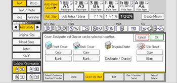 Operation panel screen illustration