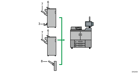 Illustration of output tray numbered callout illustration