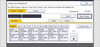 Operation panel screen illustration