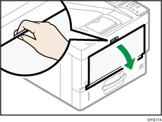 where is the bypass tray on ricoh sp c250dn