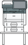 Main unit and paper feed unit illustration