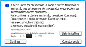 Ilustração da tela do painel de operação