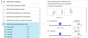 Ilustração da tela do painel de operação