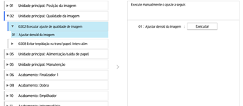 Ilustração da tela do painel de operação