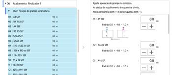 Ilustração da tela do painel de operação