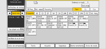 Ilustração da tela do painel de operação