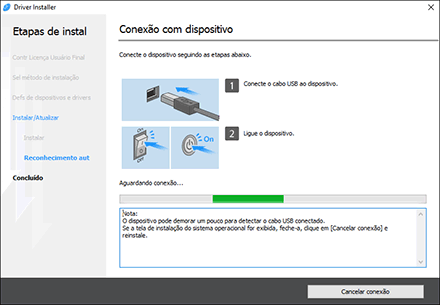 Ilustração da tela do driver
