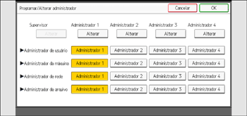 Ilustração da tela do painel de operação