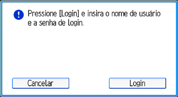 Ilustração da tela do painel de operação