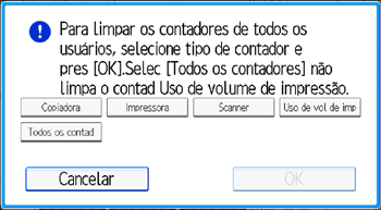 Ilustração da tela do painel de operação