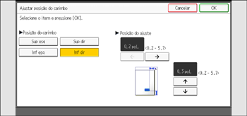 Ilustração da tela do painel de operação