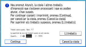 Il·lustració de pantalla del panell d'operacions