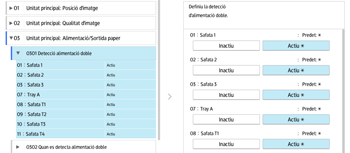 Il·lustració de pantalla del panell d'operacions