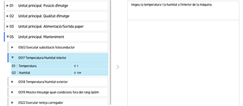 Il·lustració de pantalla del panell d'operacions