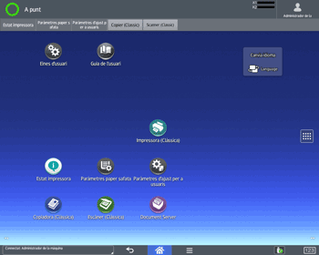 Il·lustració de pantalla del panell d'operacions