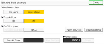 Il·lustració de pantalla del panell d'operacions
