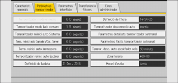 Il·lustració de pantalla del panell d'operacions