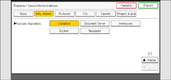 Il·lustració de pantalla del panell d'operacions