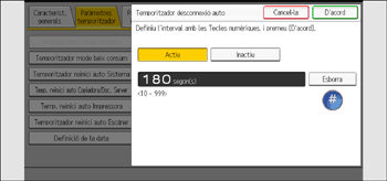 Il·lustració de pantalla del panell d'operacions