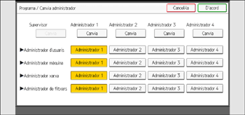 Il·lustració de pantalla del panell d'operacions