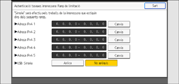 Il·lustració de pantalla del panell d'operacions