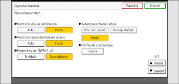Il·lustració de pantalla del panell d'operacions