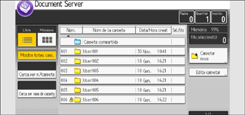 Il·lustració de pantalla del panell d'operacions