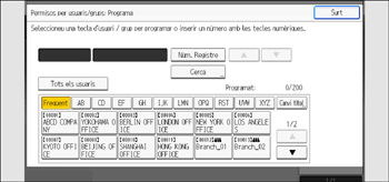 Il·lustració de pantalla del panell d'operacions